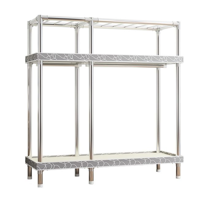 Contemporary Wardrobe Armoire with Shelves Steel Wardrobe Closet