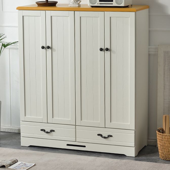 Solid Wood Kid's Wardrobe Contemporary Kids Closet with Lower Storage Drawers