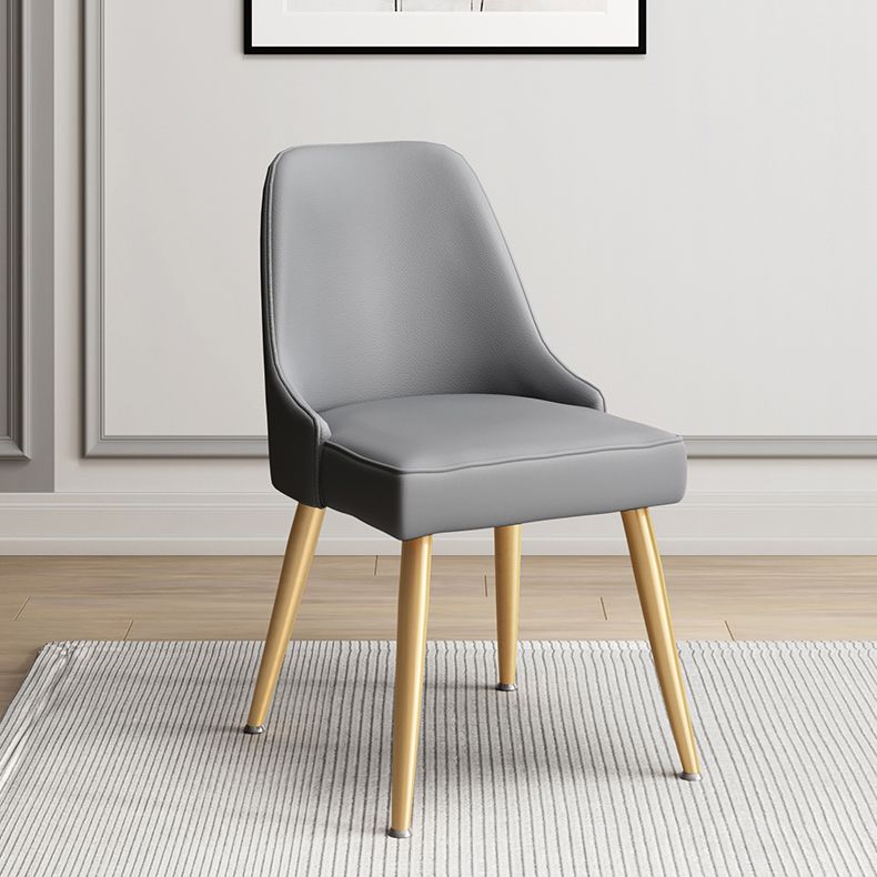 Scandinavian Upholstered Armless Dining Chairs Solid Back Chair