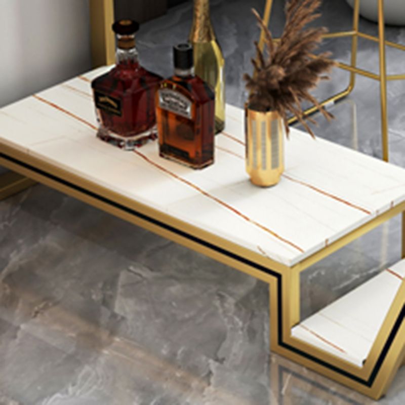 Modern Rectangle Bar Height Table Stone Bar Dining Table for Living Room