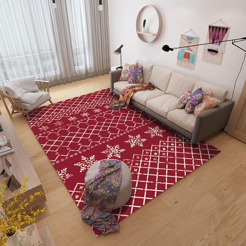 Multicolor Antique Area Carpet Polyester Stripe Printing Indoor Rug Easy Care Carpet for Living Room