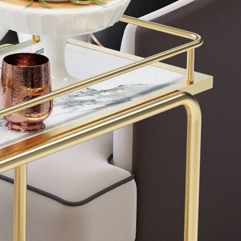 Contemporary Metal Prep Table 33.86"H Rolling Prep Table for Home Use