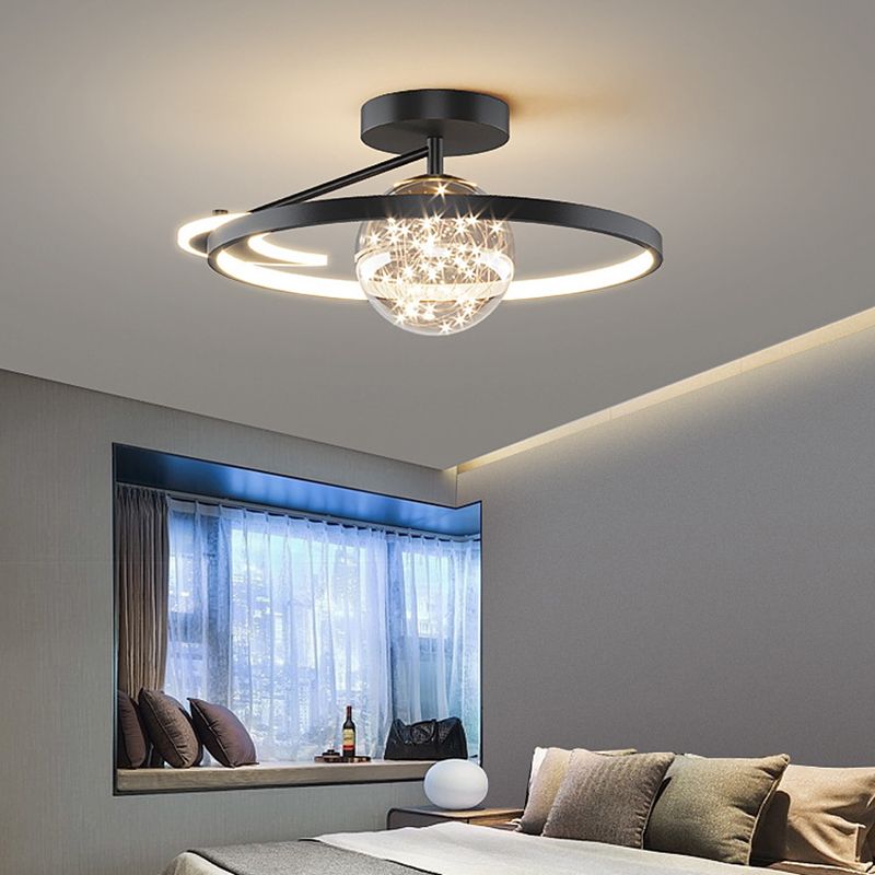 Plafond de cercle en métal plafond de style simplicité de style plafond LED