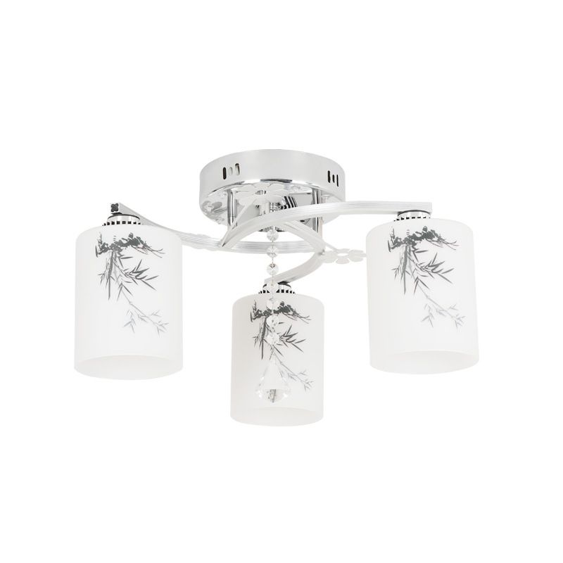 Modern 3 Lights Ceiling Lamp Chrome Finish Flush Mount Light for Bedroom