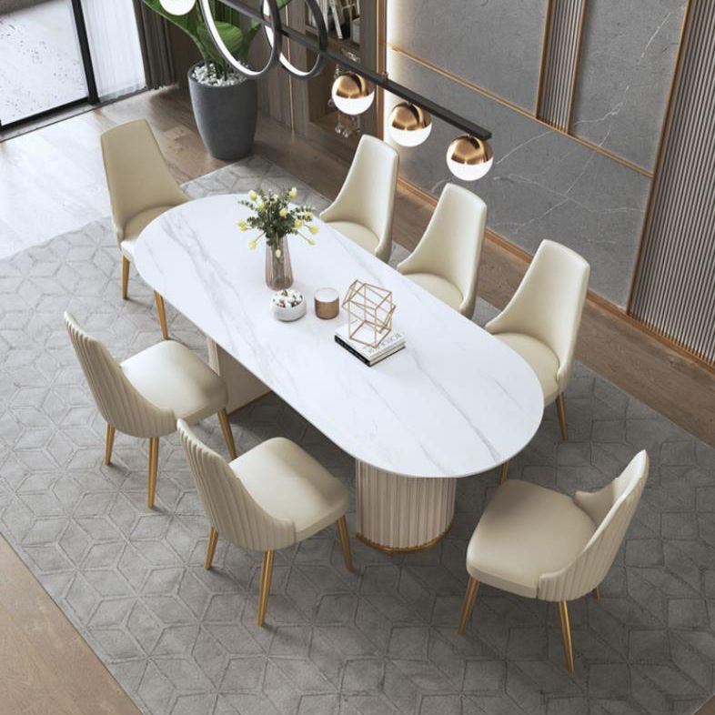 Glam 1/2/5/6/7/8 Pieces Dining Set Sintered Stone Dining Table Set