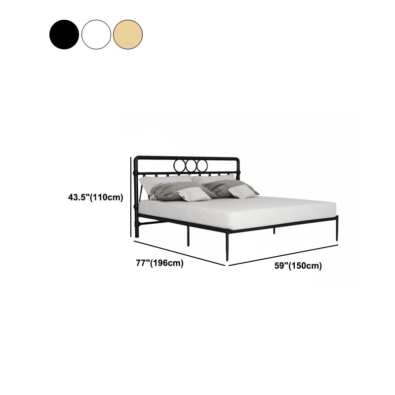 43.3" Tall Bed with Headboard Low Profile Bed with Metal Legs