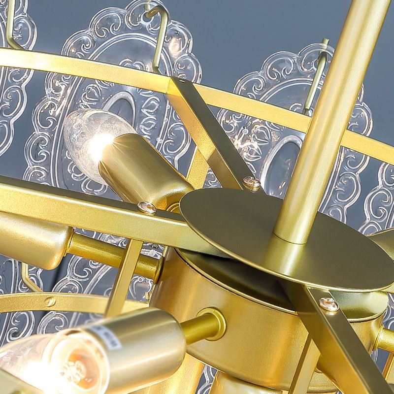 Luces colgantes de forma única de forma contemporánea de vidrio colgante accesorios en oro