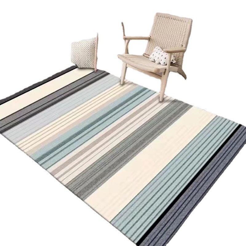 White Lozenge Rug Polyester Casual Indoor Rug Washable Rug for Home Decor
