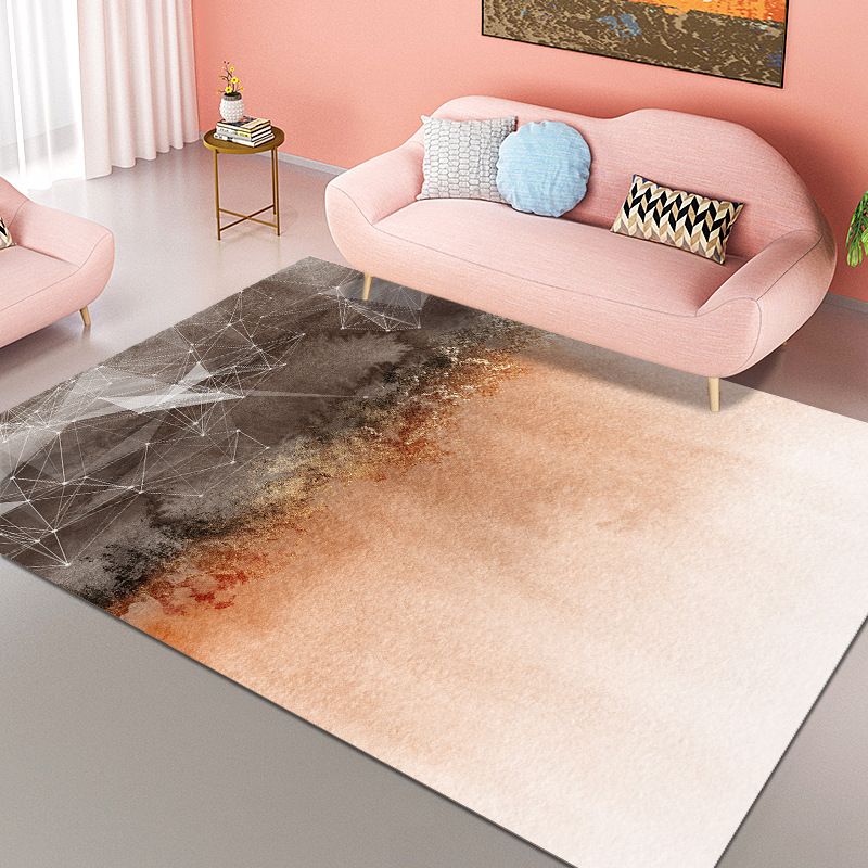 Orange Nordic Carpet Polyester Feather Carpet Washable Carpet for Living Room