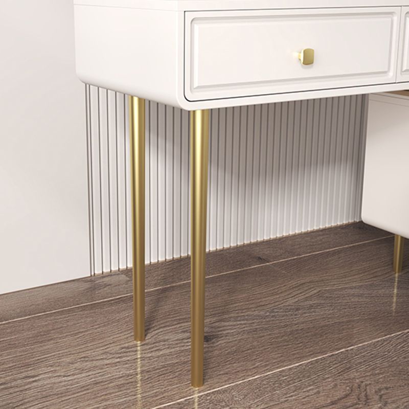 30.7" High 4 Drawers Makeup Vanity Desk Wood and Metal Vanity