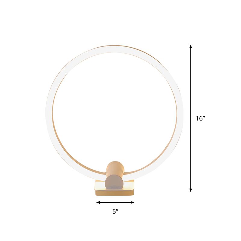Led woonkamer bureau licht moderne witte taaklamp met cirkelvormige acryl tint in warm/wit licht
