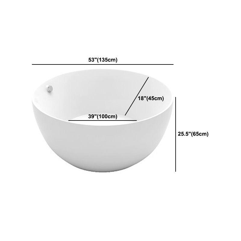Modern Acrylic Bathtub Round Freestanding Tub for Home and Hotel