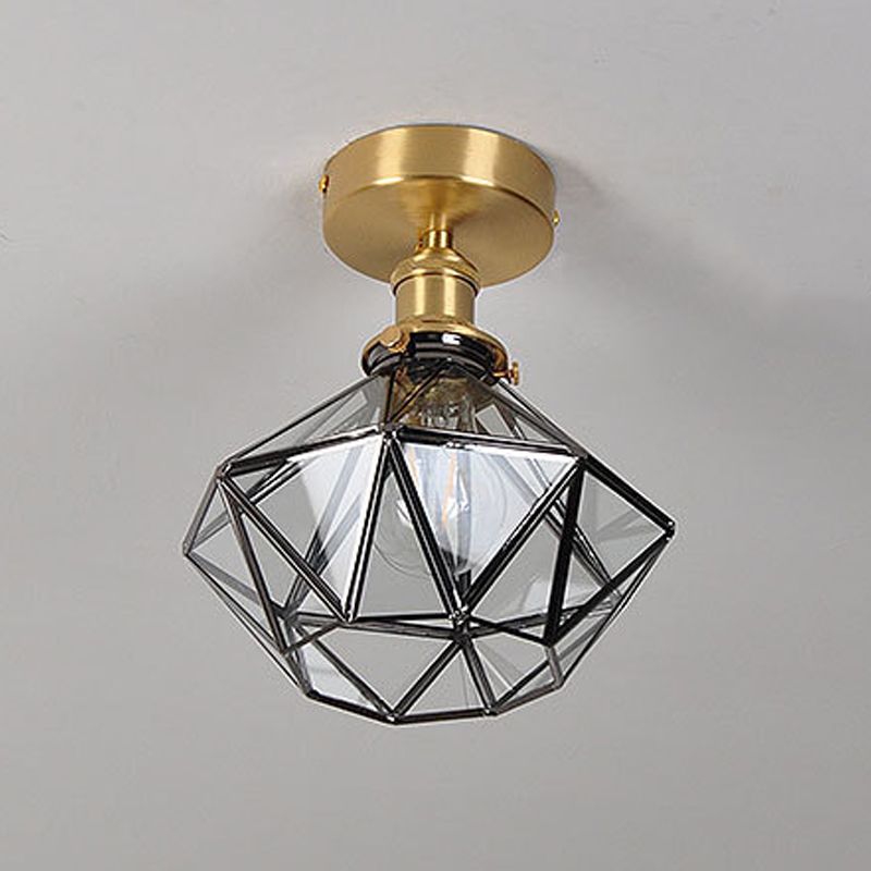 Modern Glass Ceiling Lamp Household Flush Mount Light Fixture for Bedroom