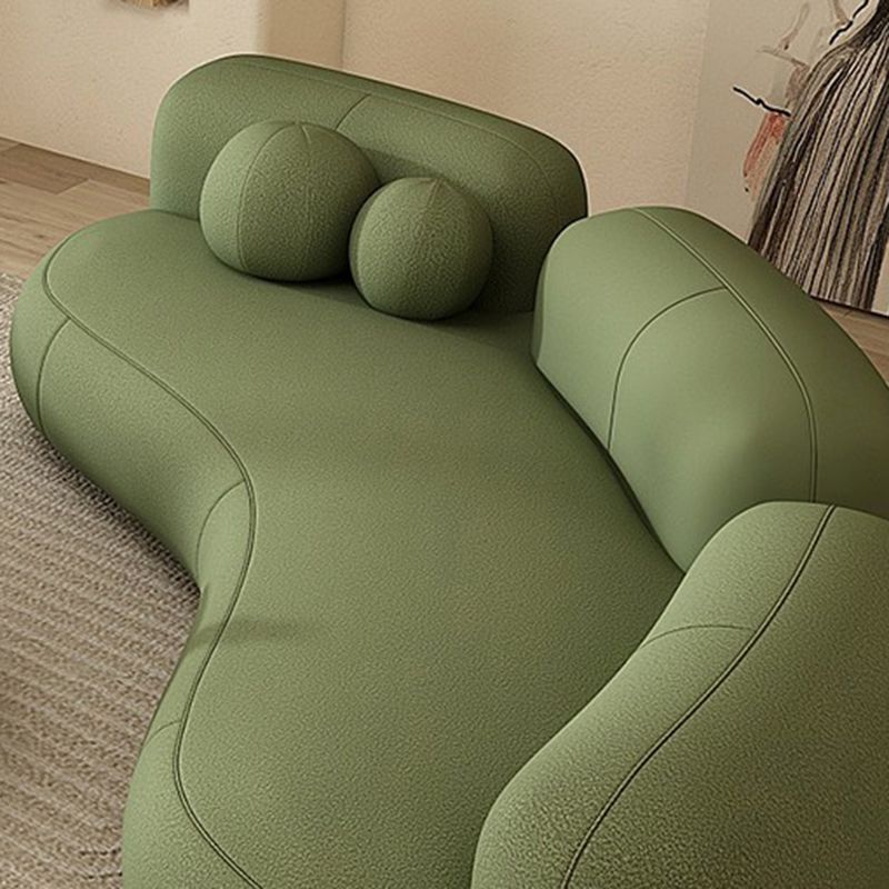 31.49" Wide Wool Curved Sofa Armless Sofa for Living Room, Apartment