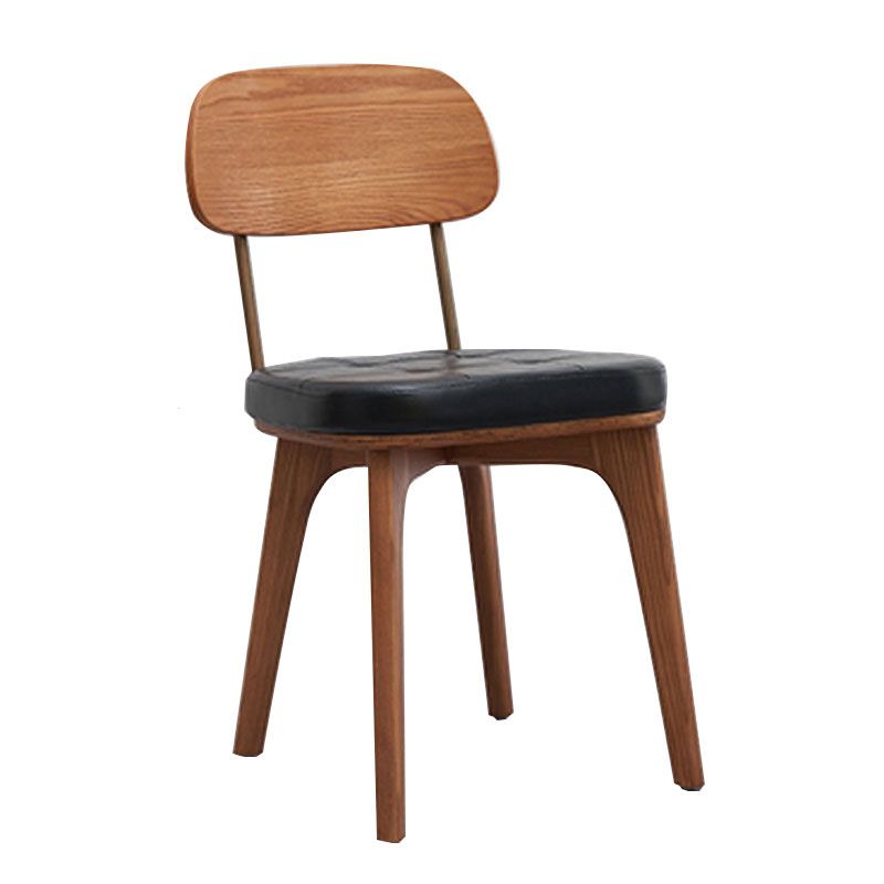 Chaise de salle à manger industrielle, chaise latérale à dossier ouvert avec pieds en bois pour usage domestique