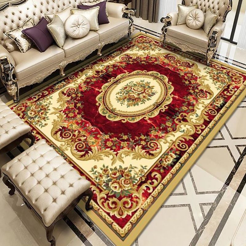 Vintage-Medaillon gedruckter Teppich Polyester Innenteppich nicht rutschfest