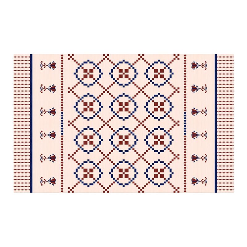 Morocco Area Rug Polyester Tribal Pattern Carpet Anti-Slip Backing Rug for Home Decor