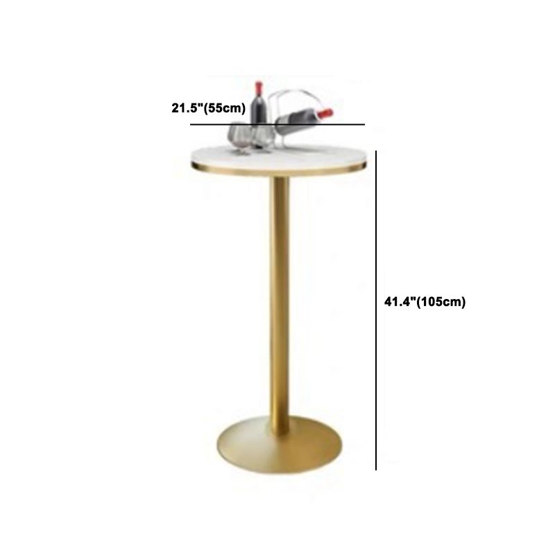 Glam 1/3/5 Pieces Bar Table Set Round Stone Counter Table with High Stools