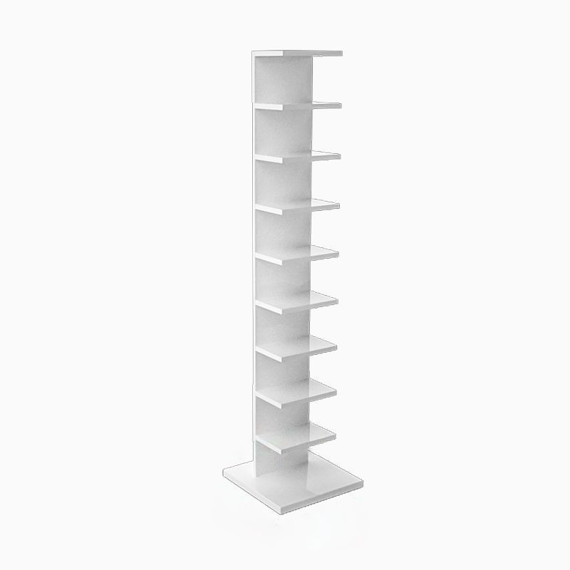Contemporary Corner Closed Back Bookshelf Manufactured Wood Frame and Shelf
