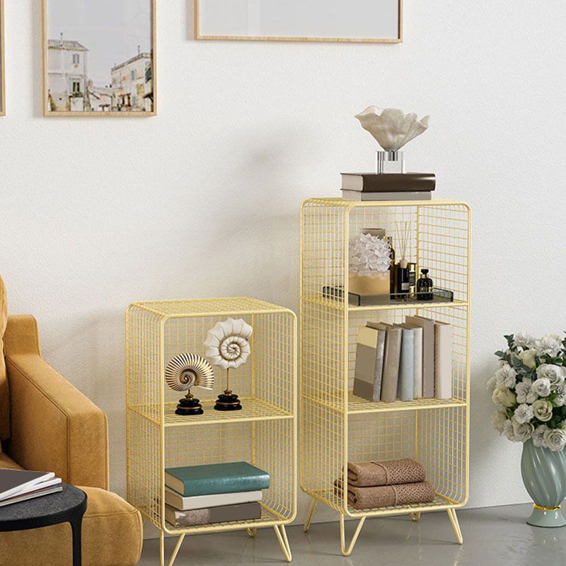 12" D Metal Frame Bookshelf Modern Closed Storage Bookcase for Bedroom