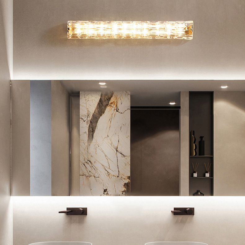 Simplicidad moderna Cilindro de pared Cilíndrico LED LECHE para el dormitorio en la sombra de vidrio ondulado