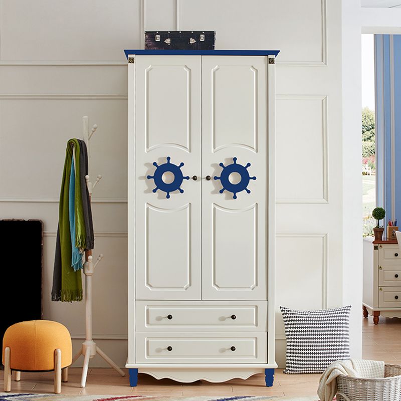 Coastal Wardrobe with Hinged Door Manufactured Wood Matte Finish Cabinet
