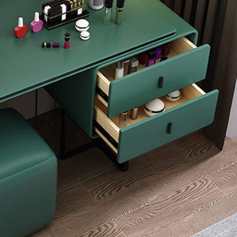 Glam Wooden Vanity Dressing Table Set 2-Drawer Makeup Vanity Desk Table