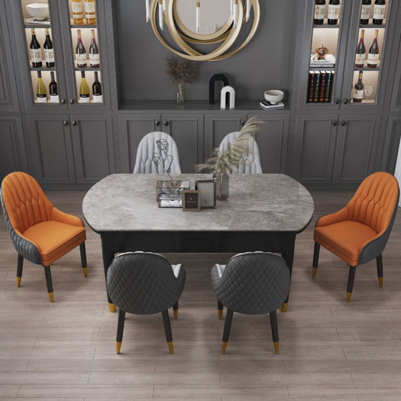 Sillón interior escandinavo tapizado con respaldo Parsons, silla de comedor de madera