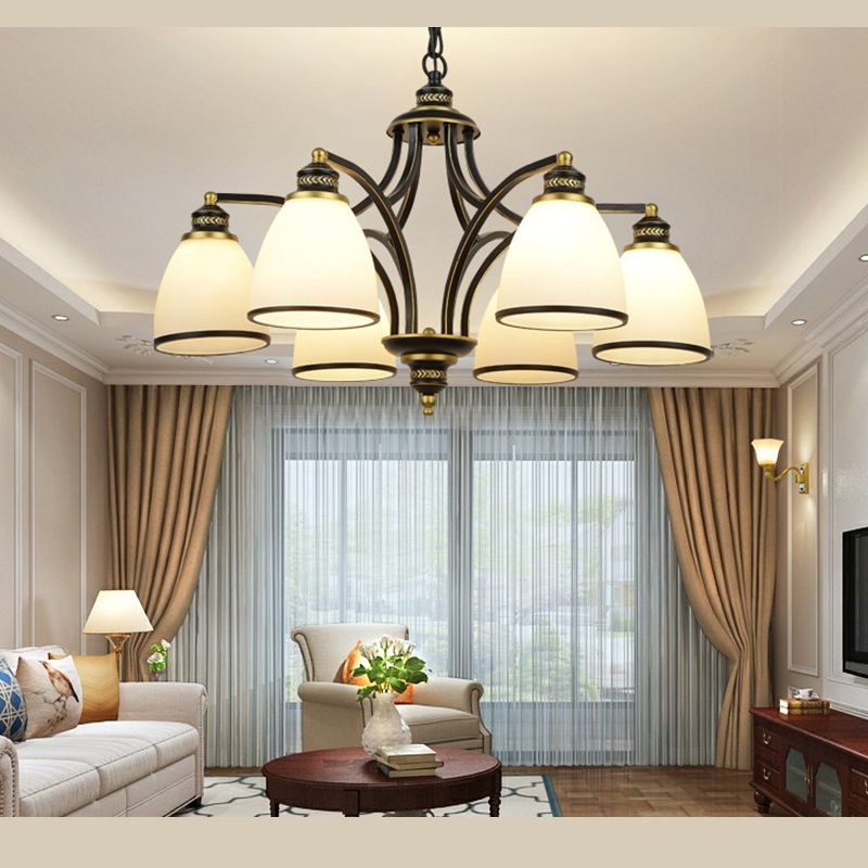 Sputnik Frosted Glass Chandelier Pendant Light Vintage Living Room Chandelier Lighting