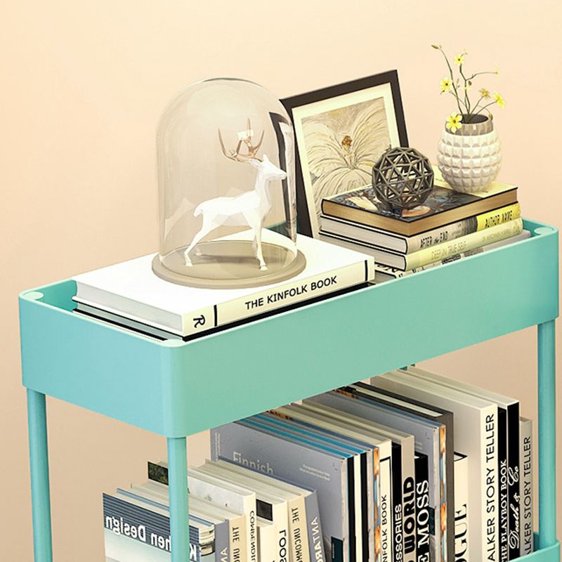 Contemporary Style Bookshelf Home Office Bookcase with Casters