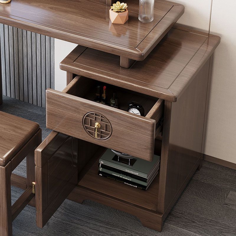 Traditions With Drawer Brown Mirror Bedroom With Stool Make-up Vanity
