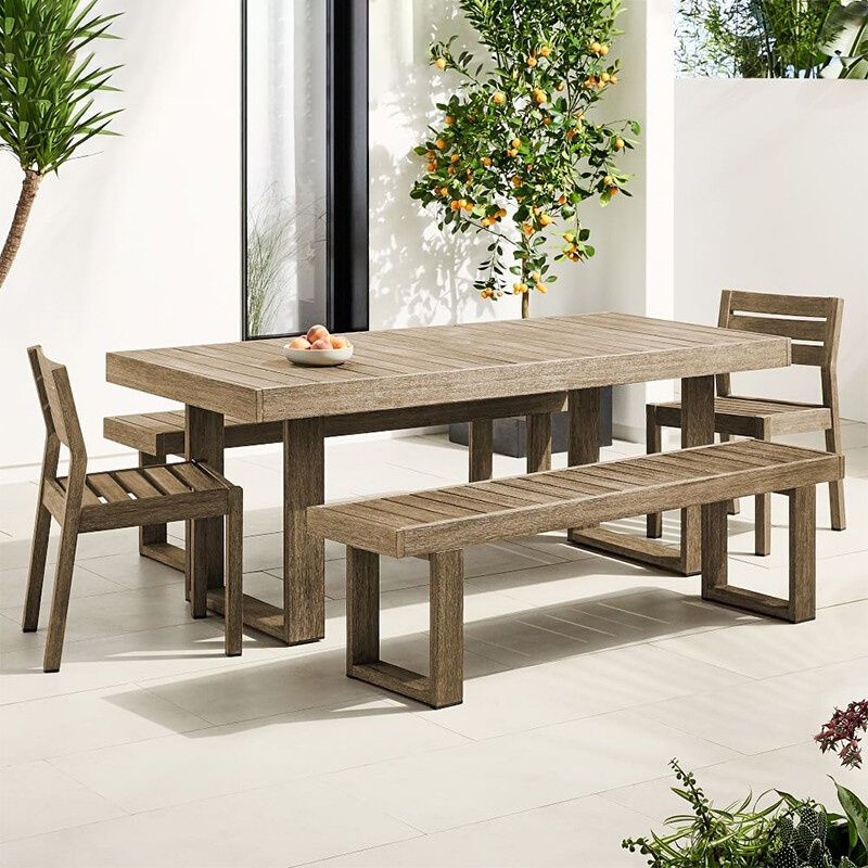 Modern Solid Wood Dining Side Chair Armless Outdoor Bistro Chairs