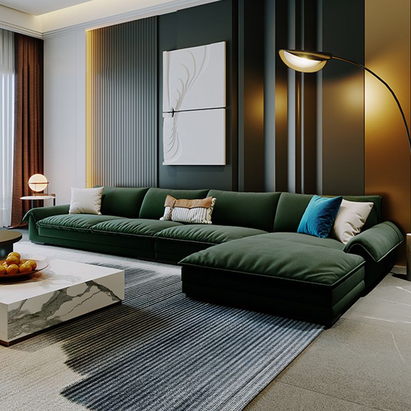 Contemporary Stationary Fabric Living Room Flared Arm Pillows Seating