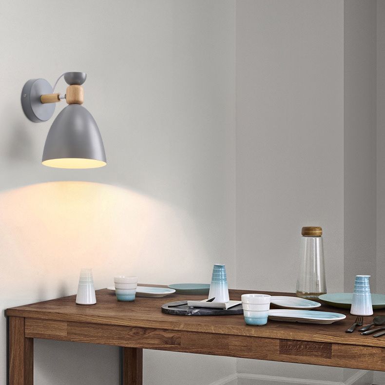 Nordic Style Cone-Shaped Wall Light 1 Light Iron Wall Lamp for Living Room