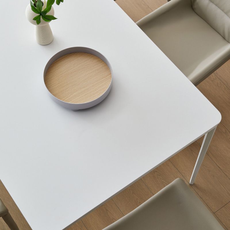 Modern Style 1/2/5/7 Pieces Dining Chairs Set Rectangle Stone Furniture in White