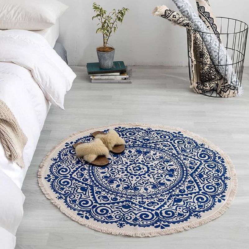 Mehrfarbiger Schlafzimmer Teppich Vintage Tribal Symbole Bereich Teppich Polyster Easy Care Machine Waschable Der Teppich mit Quasten