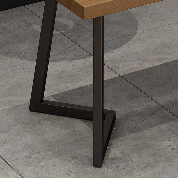 Industrial Double Pedestal Dining Table Wood Table for Cafe Bar
