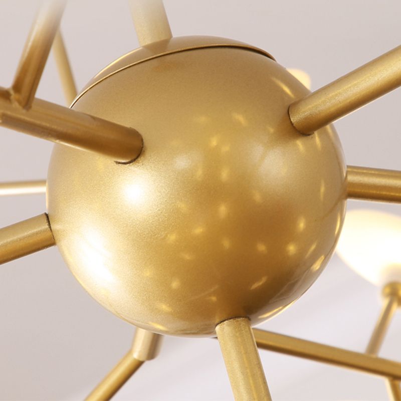 Acrylic Gold Pendant Light in Modern Luxury Style Wrought Iron Firefly Hanging Lamp for Living Room