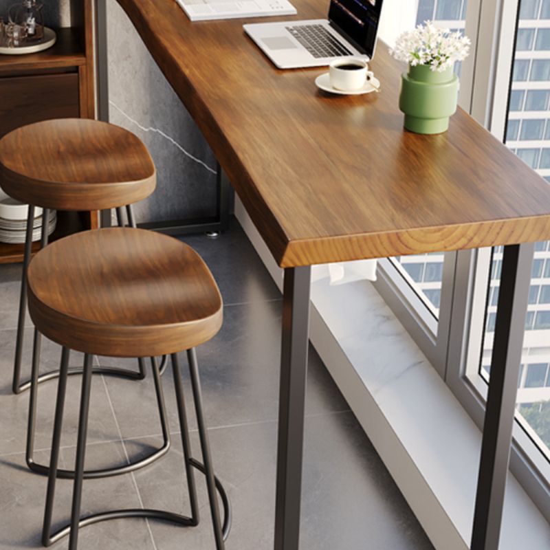 Rectangle Cocktail Bar Table Solid Wood Modern Bar Dining Table