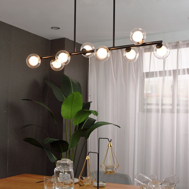 Sphere Island Chandelier Light Simplicity Style Glass Dinning Room Island Light Fixture