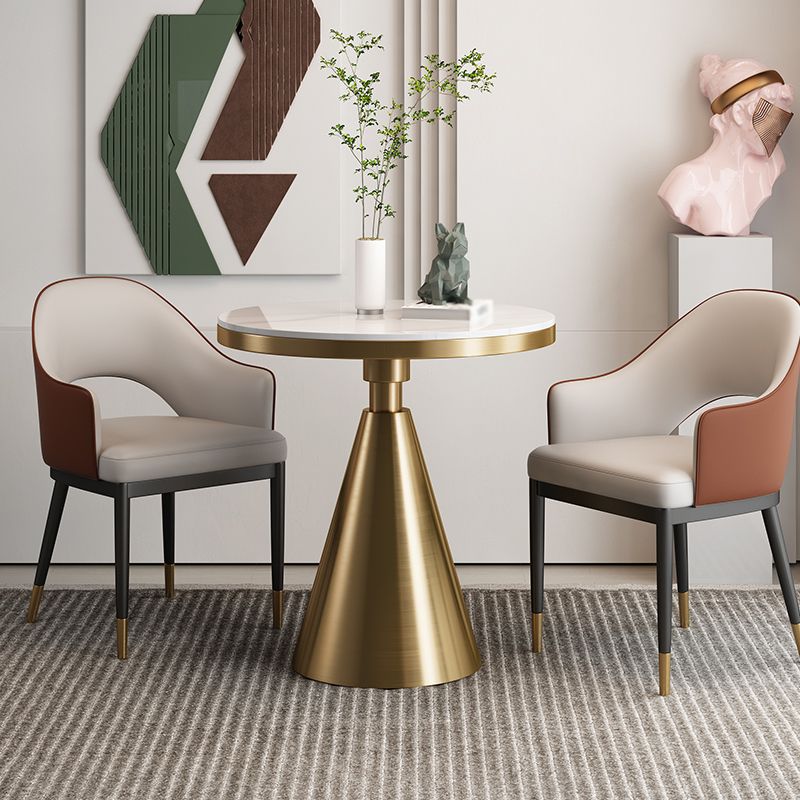 Stone and Steel Dining Site Table Traditional Luxury Round Dining Table