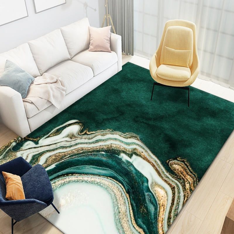 Groen modern vloerkleed kleurblok polyester gebied tapijt vlekbestendig kleed voor woningdecoratie