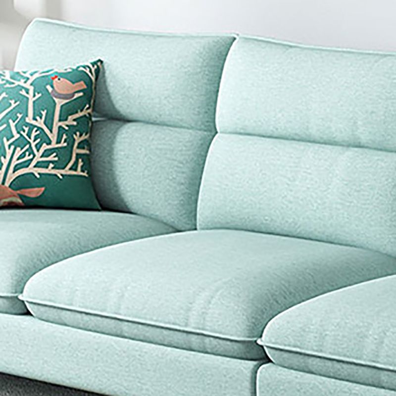 Contemporary Fabric Living Room Square Arm Cushions Sofa Chaise