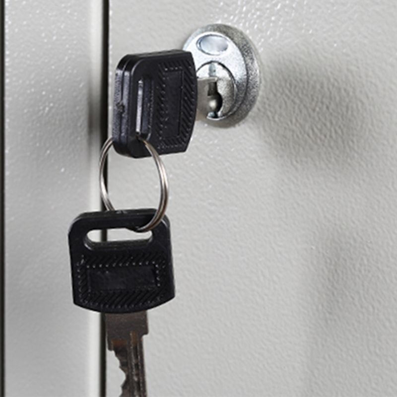 Contemporary Style Wardrobe Armoire Grey Steel Wardrobe Cabinet