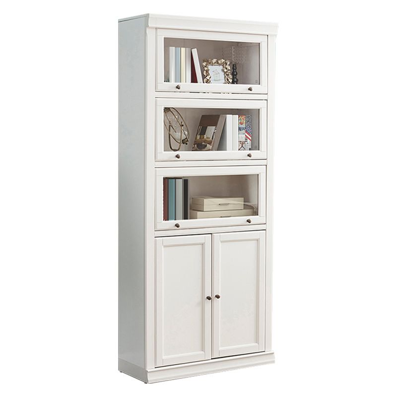 Contemporary Bookshelf With Doors Vertical Bookcase for Office Use