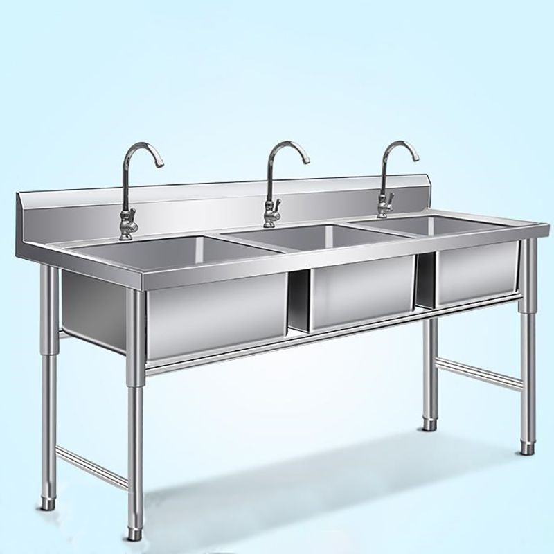 Stainless Steel Kitchen Sink Freestanding Kitchen Sink with Faucet Included