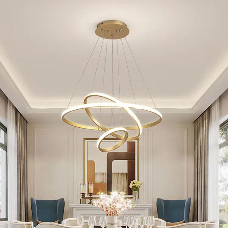 Modern Dining Room Lighting multipli lampadario lampadario rotondo in metallo lampadario