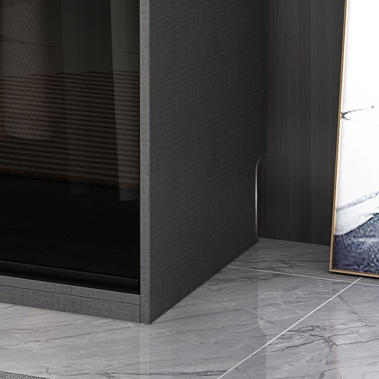 Contemporary Style Glass Wardrobe Cloth Rod Included Wardrobe Closet for Home