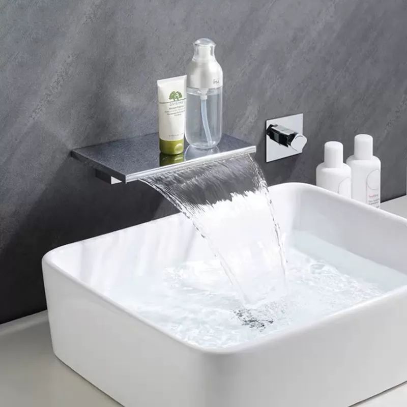 Modern Tub Faucet One Handle Copper Wall Mounted Bathtub Faucet