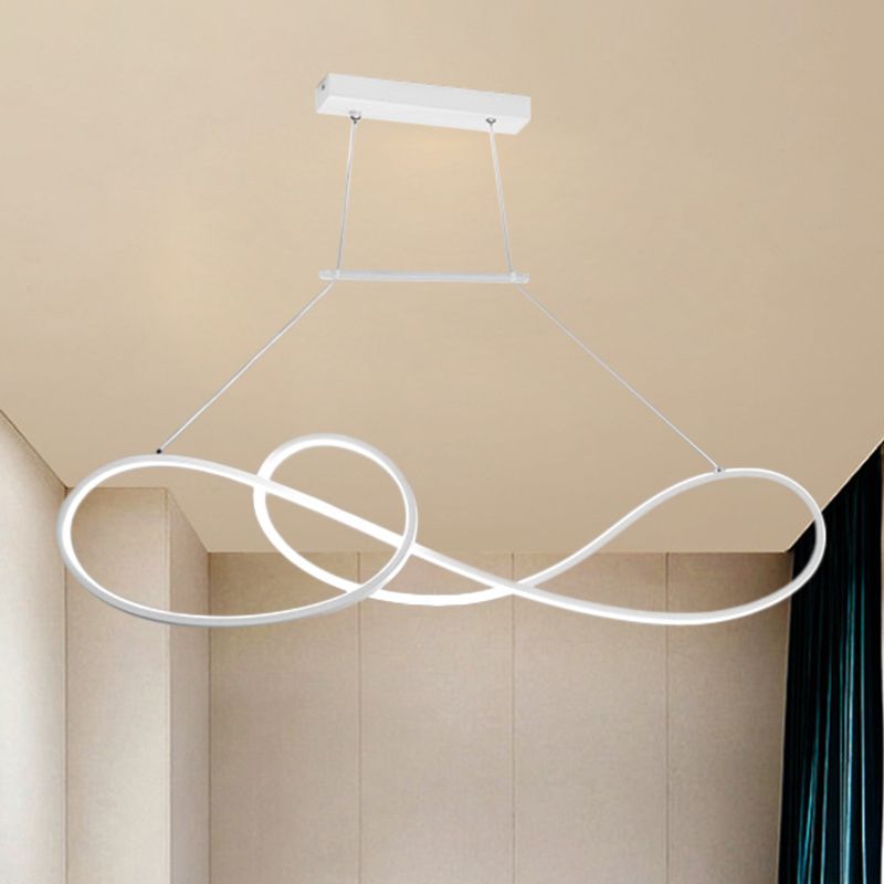 Lampadario a pendente a pendente in metallo a pendente intrecciato in stile Nordic Style Black/White/Gold LED LAMPAGGIO PENDULUM per sala da pranzo, luce calda/bianca